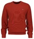 Gant Uni Color Subtle Check Pattern Knit Crew Neck Organic Cotton Pullover Iron Red