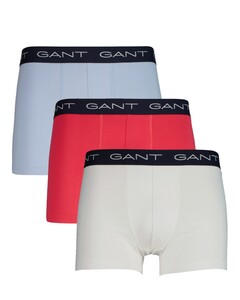 Gant Uni Color Trunk 3Pack Waistband Contrast Underwear White