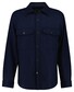 Gant Uni Color Wool Blend Double Chest Pocket Overshirt Avond Blauw