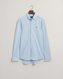 Gant Uni Jersey Piqué Button Down Overhemd Capri Blue