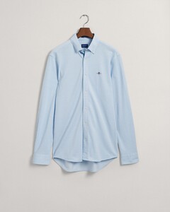 Gant Uni Jersey Pique Button Down Shirt Capri Blue