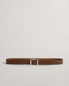 Gant Uni Leather Logo On Keeper Belt Weathered Brown