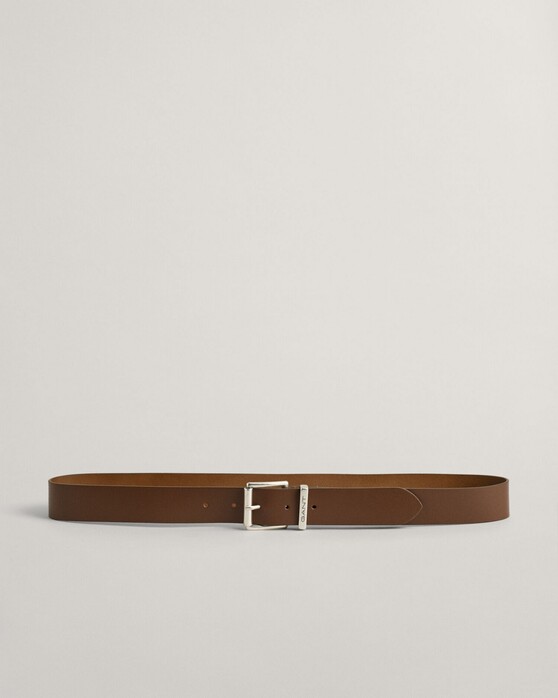 Gant Uni Leather Logo On Keeper Belt Weathered Brown