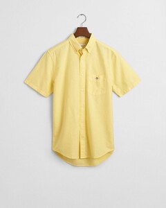 Gant Uni Oxford Button Down Short Sleeve Overhemd Banana Yellow
