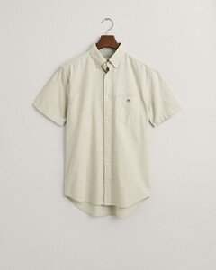 Gant Uni Oxford Button Down Short Sleeve Shirt Milky Matcha