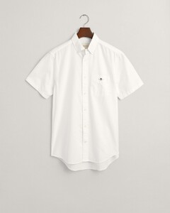 Gant Uni Oxford Button Down Short Sleeve Shirt White