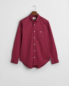 Gant Uni Poplin Button Down Overhemd Wijnrood