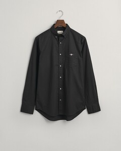 Gant Uni Poplin Button Down Overhemd Zwart