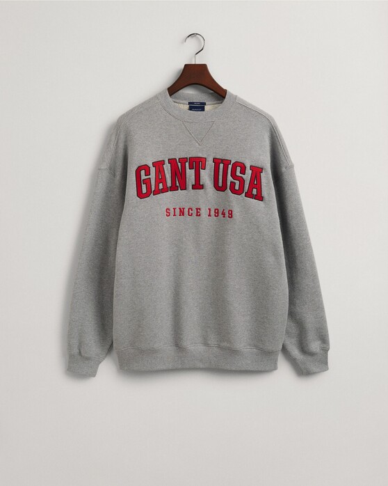 Gant USA C-Neck Sweat Pullover Grey Melange