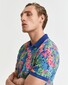 Gant Vibrant Floral Tropical Pattern Polo Deep Cobalt