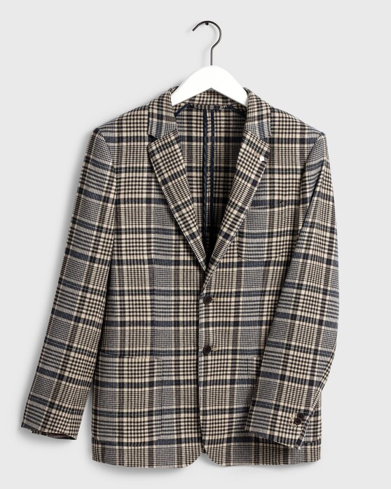 Gant Washable Check Blazer Jacket Warm Khaki