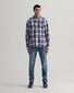 Gant Washed Check Button Down Overhemd College Blue