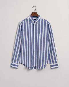 Gant Wide Broadcloth Stripe Button Down Overhemd College Blue