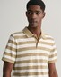 Gant Wide Striped Piqué Poloshirt Dried Khaki