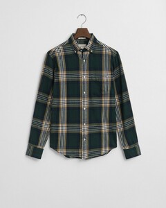 Gant Windblown Flanel Check Button-Down Overhemd Tartan Green
