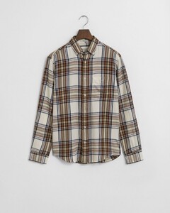Gant Windblown Flannel Check Button-Down Shirt Cream