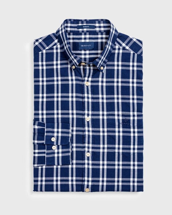 Gant Windblown Oxford Check Overhemd Persian Blue