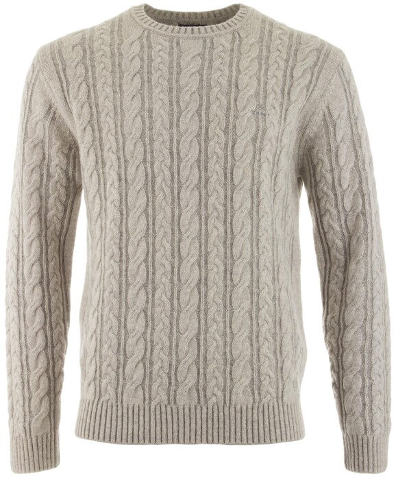 Gant Winter Faded Cable Crew Pullover Grey Melange