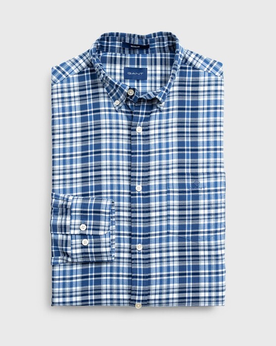 Gant Winter Twill Multi Check Shirt Vintage Blue