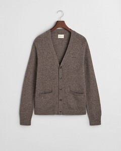 Gant Wool Blend Button Cardigan Dark Hazelnut Melange