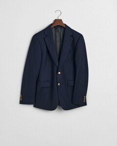 Gant Wool Blend Flanel Club Blazer Colbert Avond Blauw