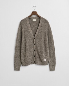 Gant Wool Blend Mouliné Cardigan Brown Melange