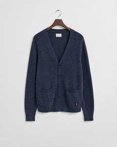 Gant Wool Blend Mouliné Cardigan Dark Navy Melange