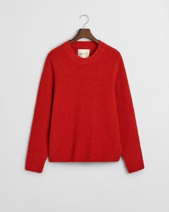 Gant Wool Bouclé Crew Neck Trui Iron Red