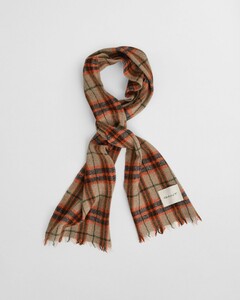 Gant Wool Herringbone Check Sjaal Deep Orange