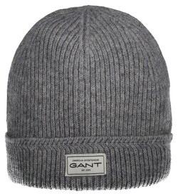 Gant Wool Knit Beanie Muts Grijs Melange