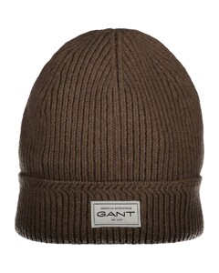 Gant Wool Knit Beanie Muts Midden Bruin