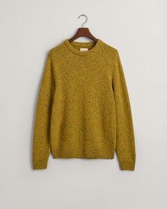 Gant Wool Neps Crew Neck Lambswol Mix Pullover Golden Olive