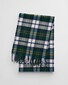 Gant Woven Herringbone Check Merino Wool Scarf Tartan Green