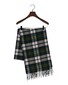 Gant Woven Herringbone Check Merino Wool Scarf Tartan Green