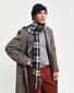 Gant Woven Herringbone Check Merino Wool Scarf Tartan Green