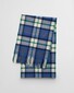 Gant Woven Herringbone Check Merino Wool Scarf Vintage Blue