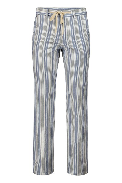 Gardeur Baxter Striped Linen Cotton Blend Pants Blue