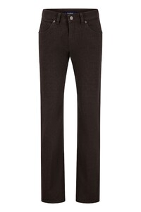 Gardeur Bill-3 Cotton Blend Subtle Check Pants Dark Brown Melange