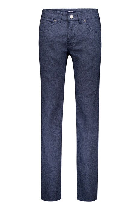 Gardeur Bill 5-Pocket Wool Look Soft Feel Easy Care Business Hero Broek Midden Blauw