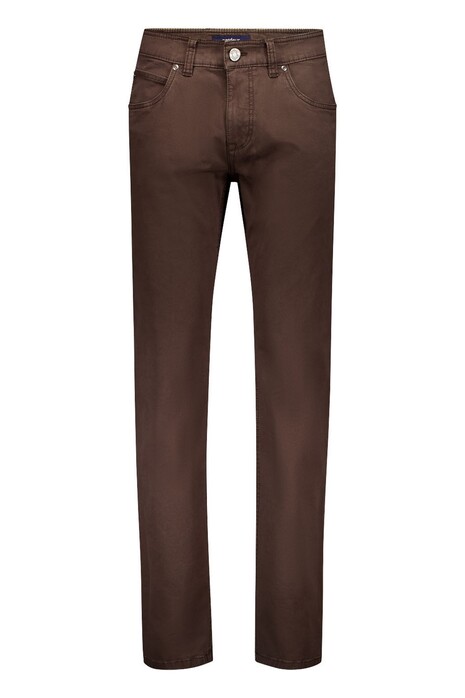 Gardeur Bill Cottonflex Organic Cotton Tencel Blend Cashmere Touch Broek Donker Bruin