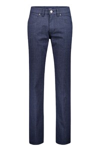 Gardeur Bill Wool-Look Soft Touch Check Pants Marine