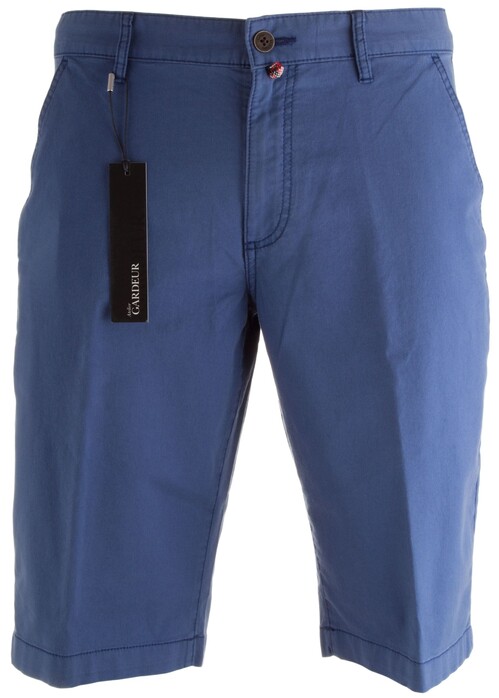 Gardeur Jasper Flat-Front Stretch Cotton Bermuda Midden Blauw