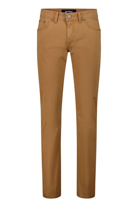 Gardeur Sandro Comfort Stretch 3D Two-Tone Pattern Soft Wash-Out Effect Broek Camel