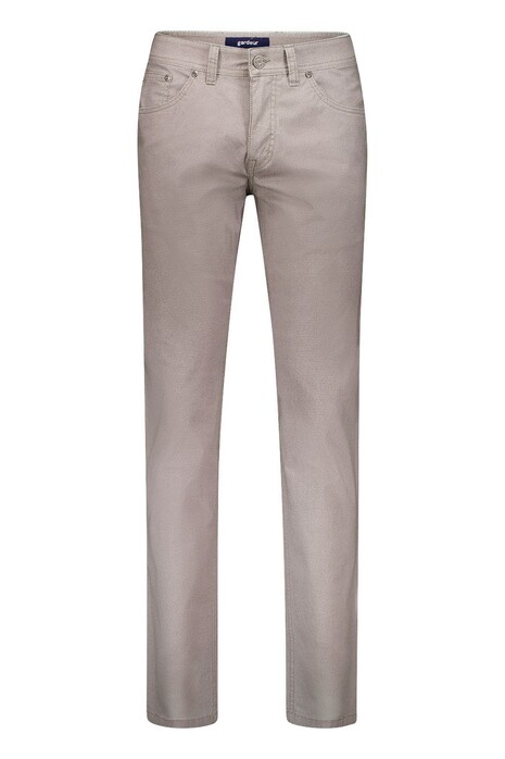 Gardeur Sandro Cool Touch Comfort Stretch Fine Structure Pattern Broek Licht Bruin
