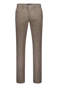 Gardeur Savage-2 Ewoolution Wool Look Houndstooth Check Pattern Pants Chocolate Chip