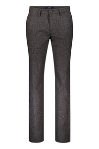 Gardeur Savage Check Wool Blend Broek Donker Bruin
