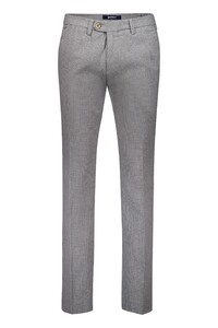 Gardeur Sonny-8 Fine Check Pattern Cotton Blend Pants Light Grey