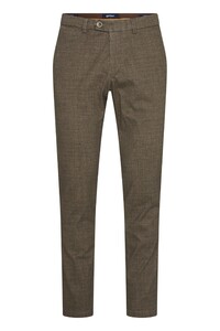 Gardeur Sonny Fine Textured Pattern Comfort Stretch BCI Cotton Broek Bruin
