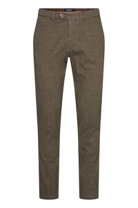 Gardeur Sonny Fine Textured Pattern Comfort Stretch BCI Cotton Pants Brown