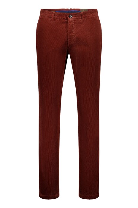 Gardeur Subway Genua Corduroy Cotton Tencel Subtle Stretch Corduroy Trouser Brick Brown